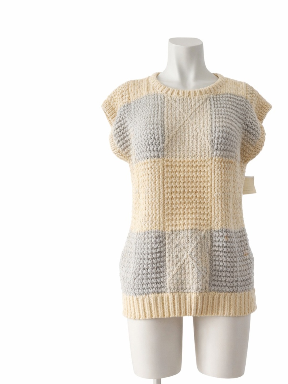 Vintage Eber International Sweater Vest Women Size Medium Knitted By Hand 80s
